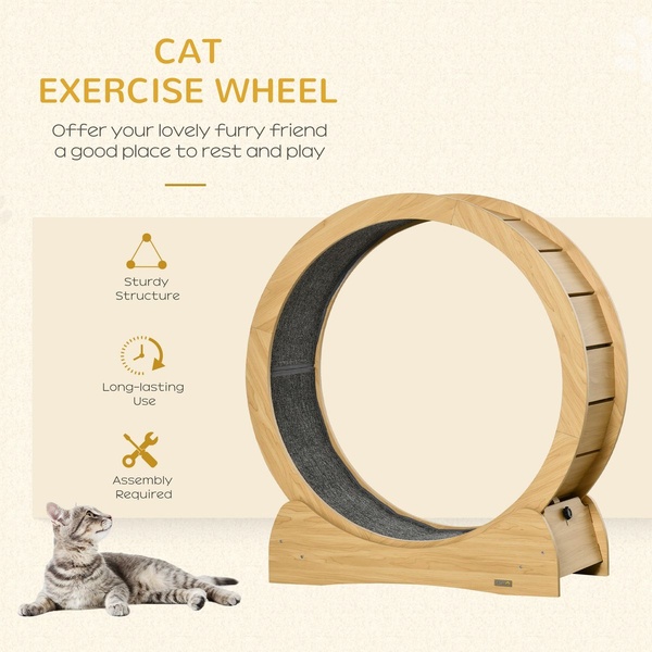 cat exercise wheel, cat running wheel, cat treadmill, pet exercise equipment, cat fitness wheel, indoor cat wheel, cat activity wheel, product launch, minimalist, calm, trustworthy, neutral, brown